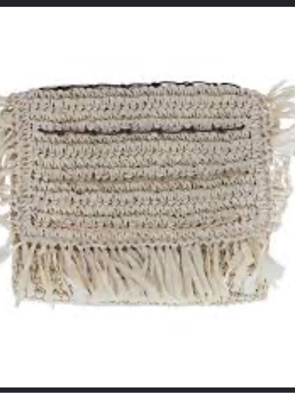 Boho Crochet Fringe Clutch Wristlet in Natural